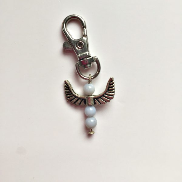 Angelite Angel Wings Charm